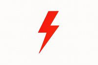 Create minimalistic red lightning bolt sing